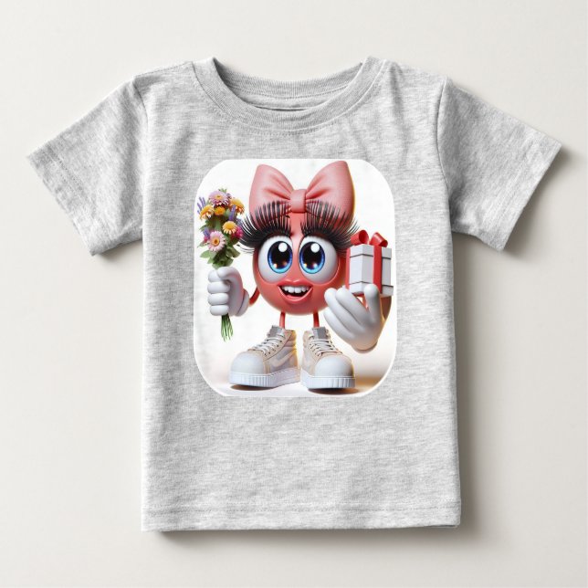 Camiseta De Bebé  Gift for Mom, Emoji, by Natasha Us   (Anverso)