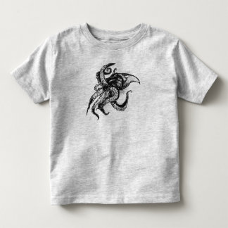Camiseta De Bebé Gigante furioso calamar en negro