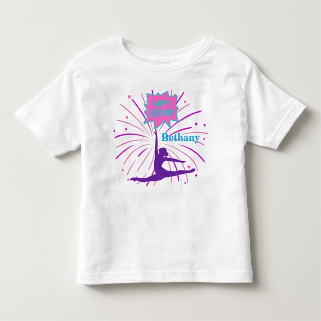 Camiseta De Bebé Gimnasia feliz cumpleaños personalizada (Anverso)