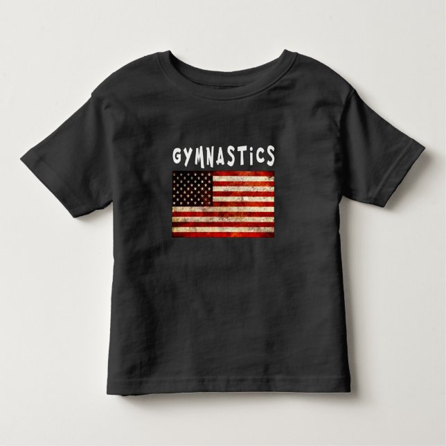 Camiseta De Bebé Gimnasia Grunge Bandera Estadounidense (Anverso)