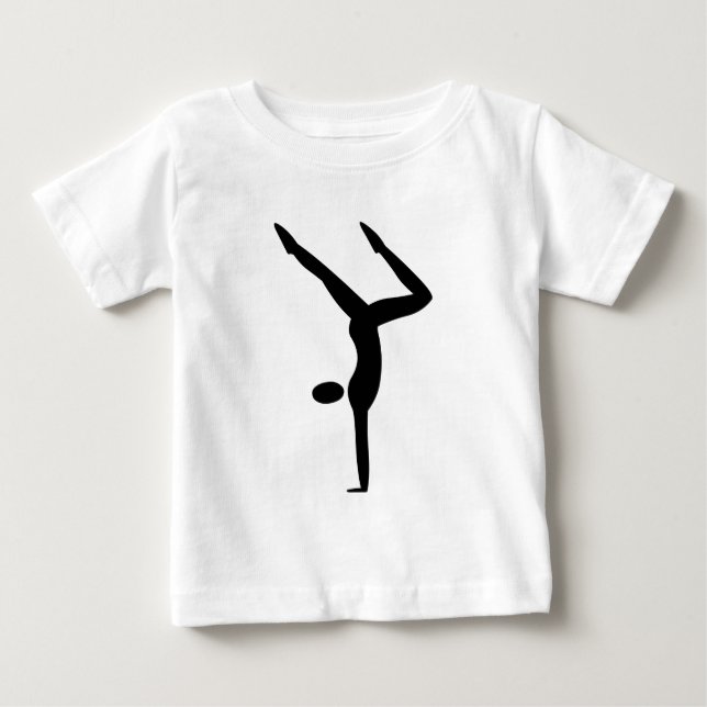 Camiseta De Bebé Gimnasia - Negro (Anverso)