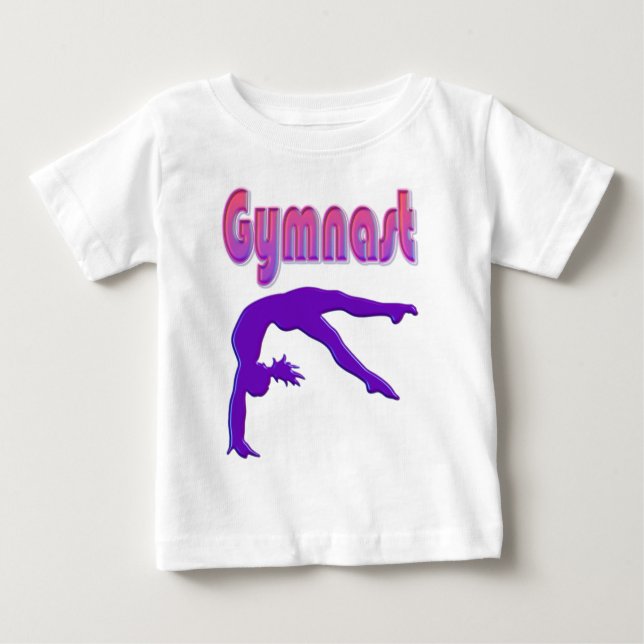 Camiseta De Bebé Gimnasia Tumbling Power metálico púrpura (Anverso)