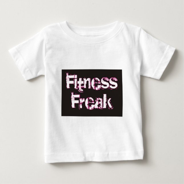 Camiseta De Bebé Gimnasio Freak - Negro y rosa (Anverso)