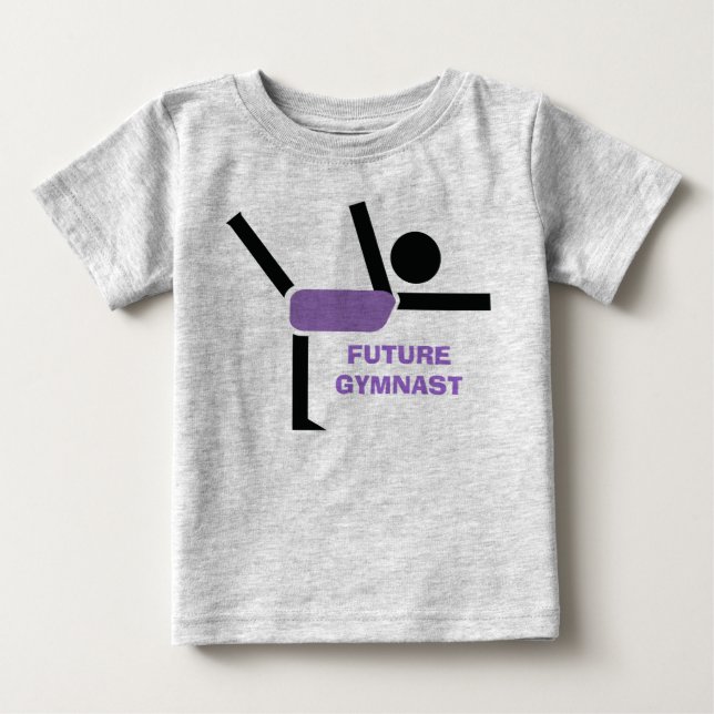 Camiseta De Bebé Gimnasta de futuro, personalizado de artistas de g (Anverso)