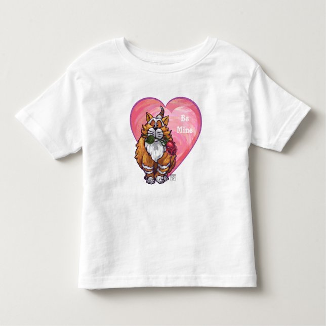 Camiseta De Bebé Ginger Cat El día de San Valentín (Anverso)