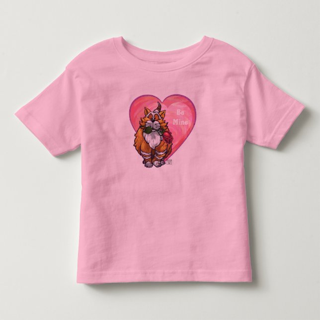 Camiseta De Bebé Ginger Cat El día de San Valentín (Anverso)
