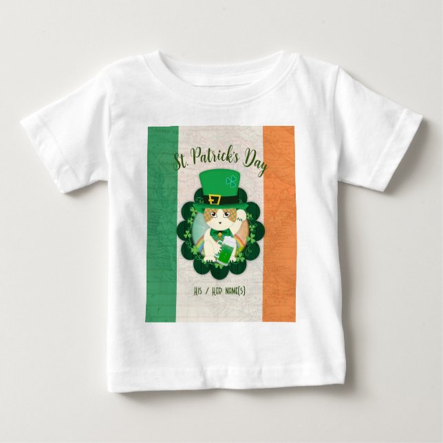 Camiseta De Bebé Ginger Paws y Shamrock (Anverso)