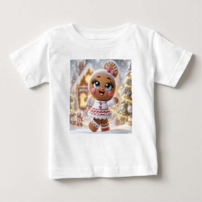 Camiseta De Bebé Gingerbread Snowflake Sparkle (Anverso)