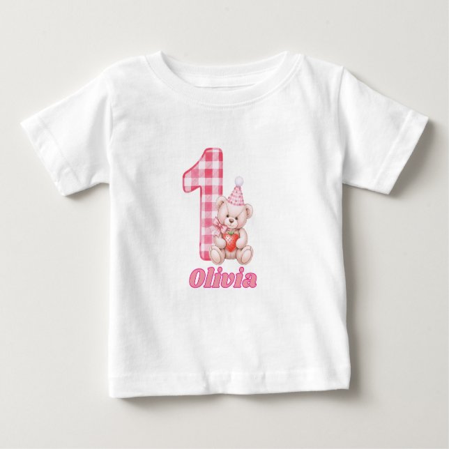 Camiseta De Bebé ¡Gingham Giggles y Teddy Cuddle! (Anverso)