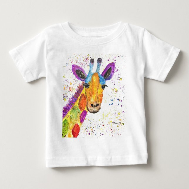 Camiseta De Bebé Girafa acuarela animal Safari niños humor zoológic (Anverso)
