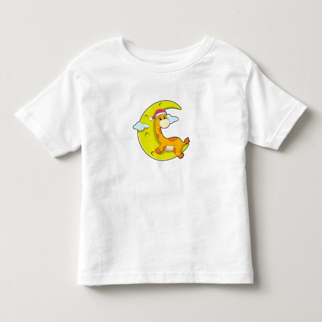 Camiseta De Bebé Girafa durmiendo en la luna (Anverso)