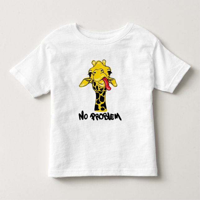 Camiseta De Bebé Girafa indiferente: Sin actitud PROBLEMA (Anverso)