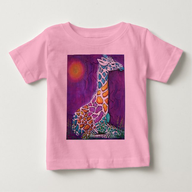 Camiseta De Bebé Giraffe arcoiris (Anverso)