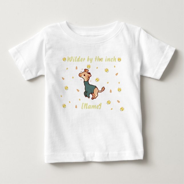 Camiseta De Bebé Giraffe Baby Tee – Custom Name (Anverso)