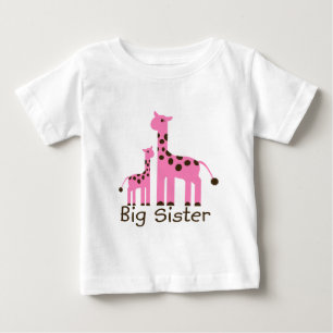 Camiseta De Bebé Giraffe Big Sister