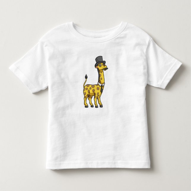 Camiseta De Bebé Giraffe como Caballero con Gorra, Tie y Mustache (Anverso)