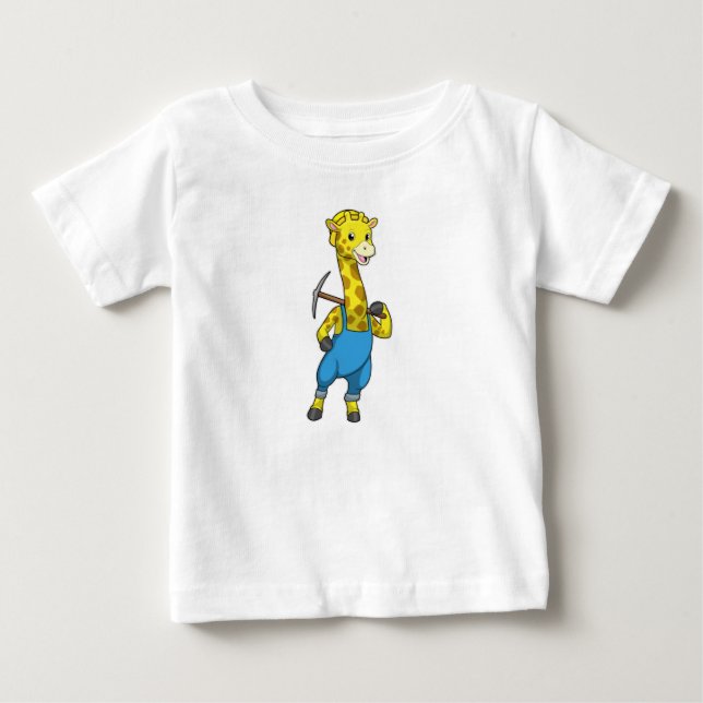 Camiseta De Bebé Giraffe como minera con paquistaní (Anverso)