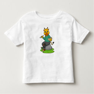 Camiseta De Bebé Giraffe como pintor con pincel de pintura