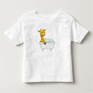 Camiseta De Bebé Giraffe con bañera con espuma
