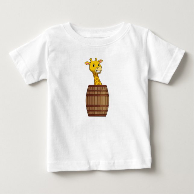 Camiseta De Bebé Giraffe con barril (Anverso)
