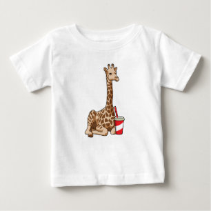 Camiseta De Bebé Giraffe con bebida