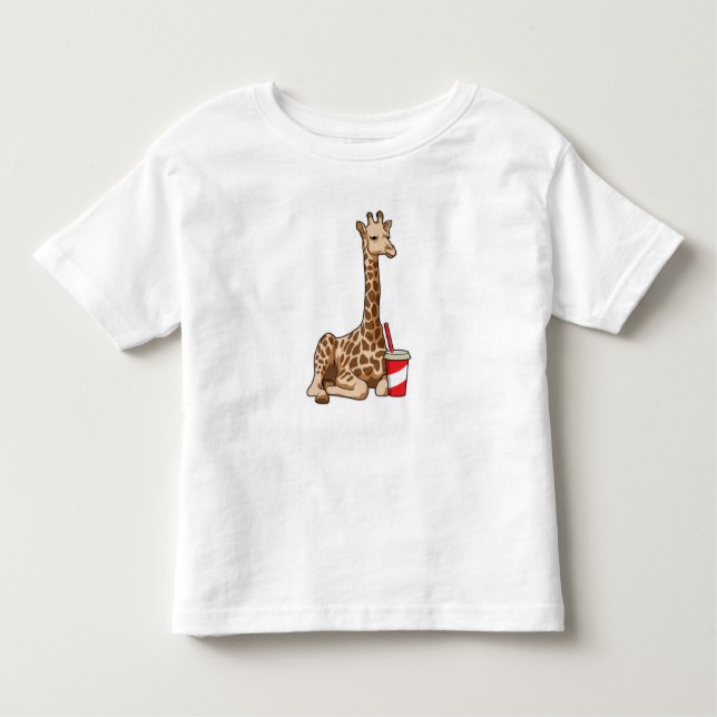 Camiseta De Bebé Giraffe con bebida (Anverso)