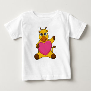 Camiseta De Bebé Giraffe con corazón