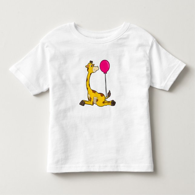 Camiseta De Bebé Giraffe con globo (Anverso)