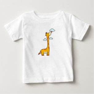 Camiseta De Bebé Giraffe con nubes