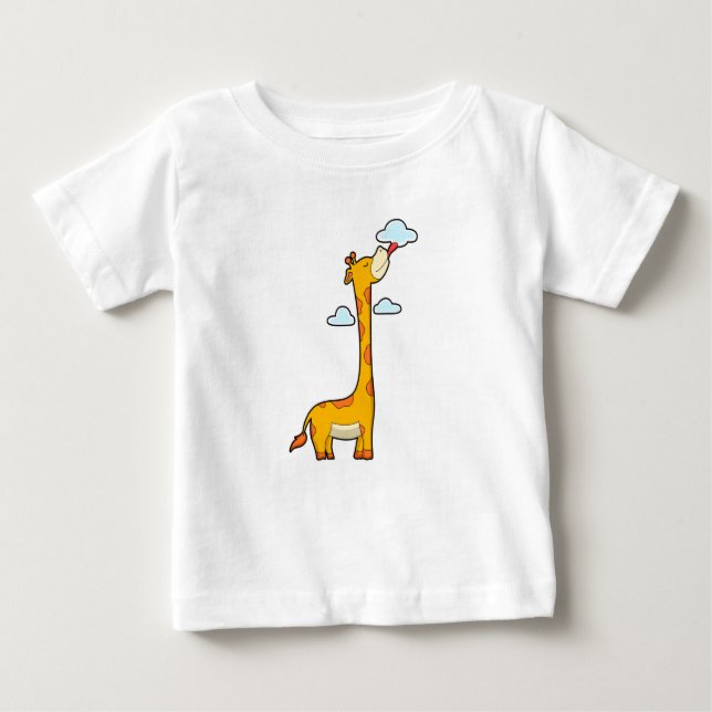 Camiseta De Bebé Giraffe con nubes (Anverso)