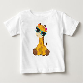 Camiseta De Bebé Giraffe Cuta, Giraffe Con Gafas De Sol, Animal Cut