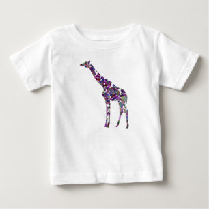 Camiseta De Bebé Giraffe de manchas multicolores