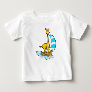 Camiseta De Bebé Giraffe en barco de vela