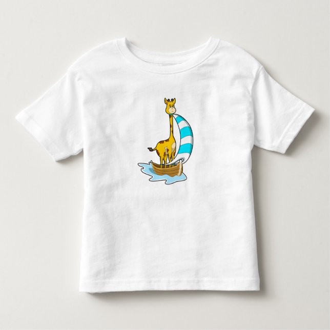 Camiseta De Bebé Giraffe en barco de vela (Anverso)