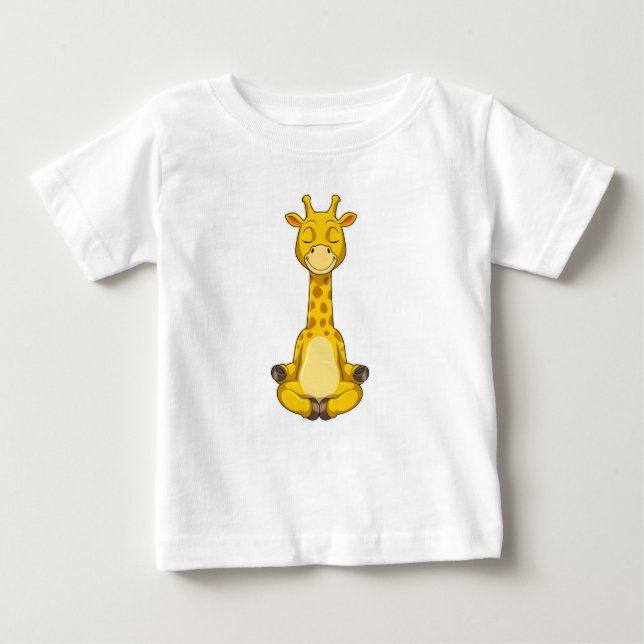 Camiseta De Bebé Giraffe en la meditación del yoga (Anverso)
