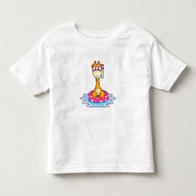 Camiseta De Bebé Giraffe en Natación con Snorkel (Anverso)