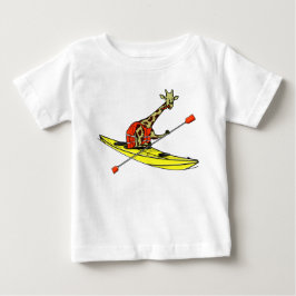 Camiseta De Bebé Giraffe en un kayak