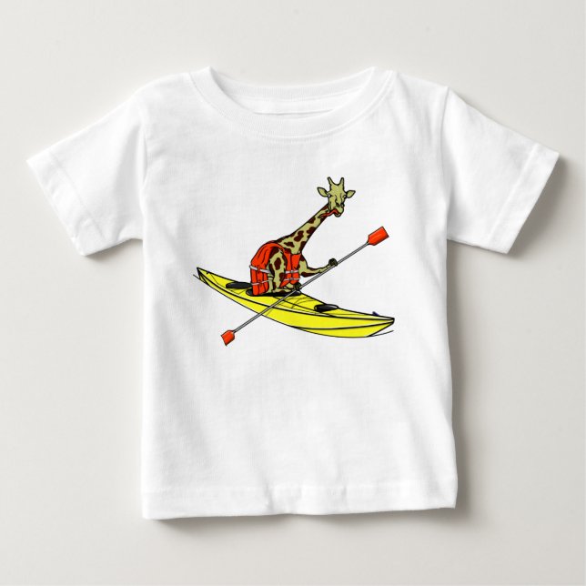 Camiseta De Bebé Giraffe en un kayak (Anverso)