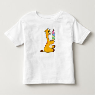 Camiseta De Bebé Giraffe Helado Waffle