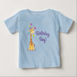 Camiseta De Bebé Giraffe Kids Birthday Boy Fiesta Cute<br><div class="desc">¡Esta adorable jirafa de niños de cumpleaños está aquí para el cumpleaños de su hijo! ¡Funciona bien para una fiesta de primer cumpleaños de niños lindos, un fiesta de zoológico o sólo un niño que ama las jirafas a cualquier edad! ¡El adorable bebé animal está usando un pequeño gorra fiesta...</div>