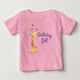 Camiseta De Bebé Giraffe Kids Chica de cumpleaños Cute
