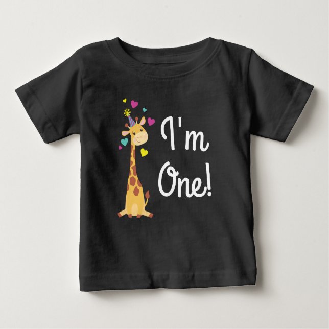 Camiseta De Bebé Giraffe Kids Fiesta de cumpleaños Cute soy yo (Anverso)