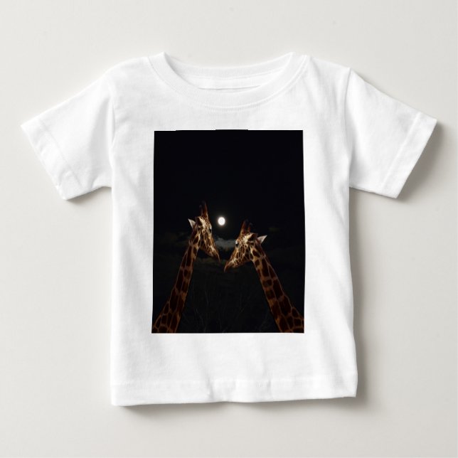 Camiseta De Bebé Giraffe Love In The Moonlight, (Anverso)