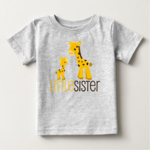 Camiseta De Bebé Giraffe Pequeña Hermana Lactante