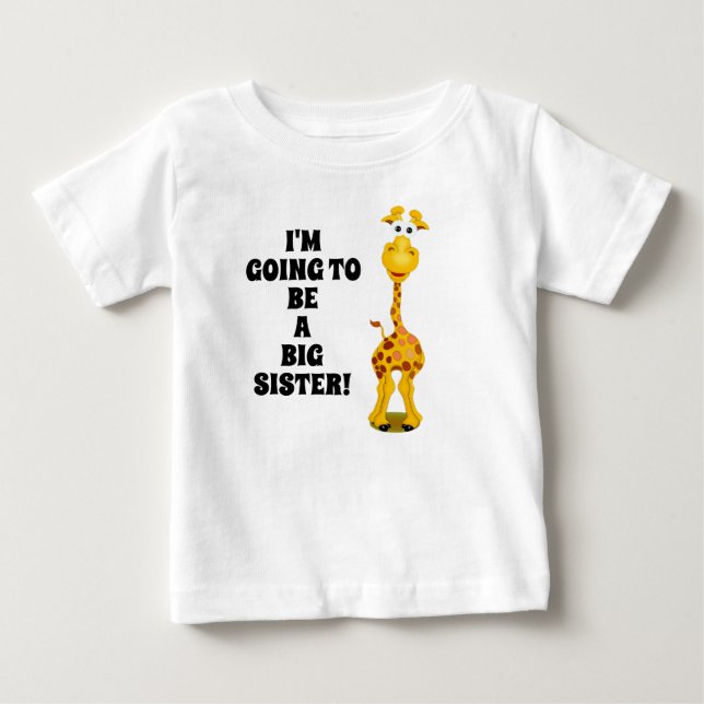 Camiseta De Bebé Giraffe Recién nacido Gran Hermana T Shirt (Anverso)