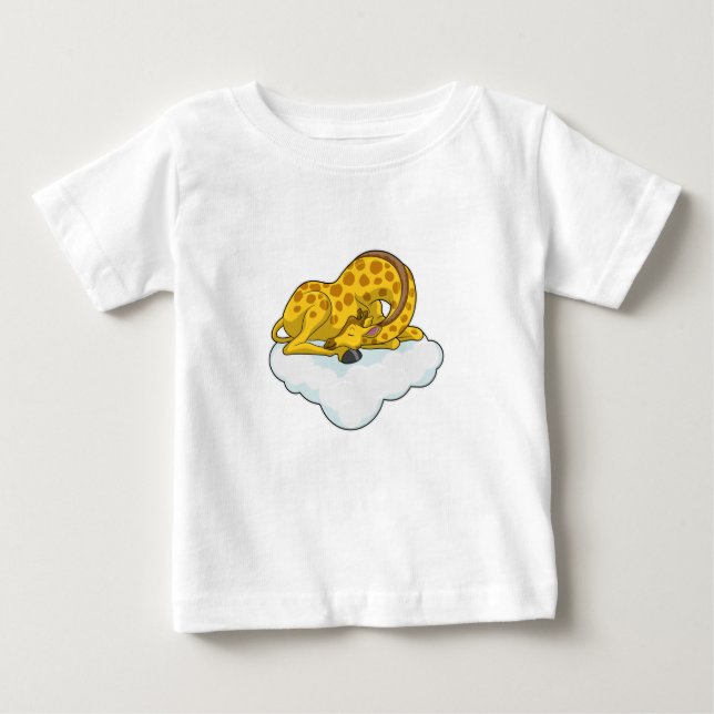 Camiseta De Bebé Giraffe sobre las nubes (Anverso)