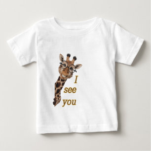 Camiseta De Bebé Giraffe.Text.Te veo