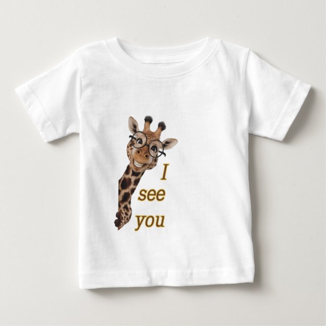 Camiseta De Bebé Giraffe.Text.Te veo (Anverso)