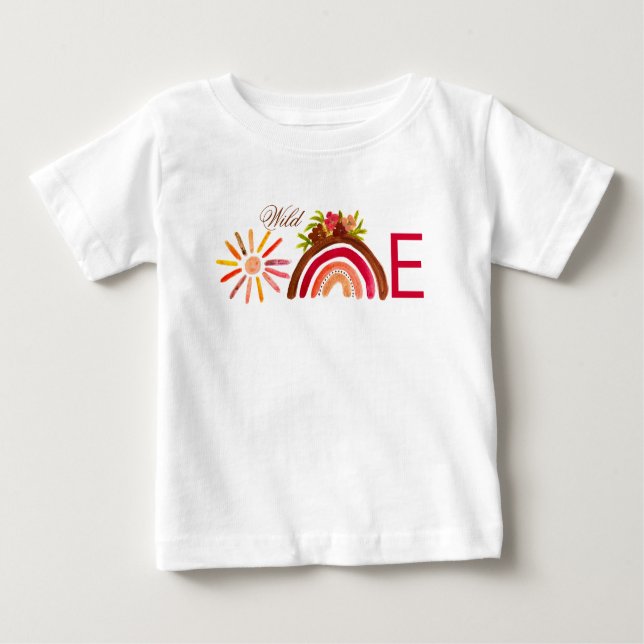Camiseta De Bebé Girasol Cumpleaños 1 Acuarela Sol Amarillo Niña (Anverso)