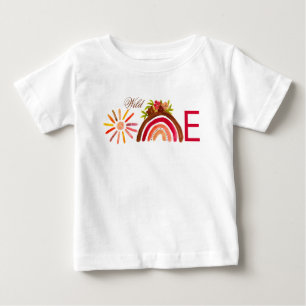 Camiseta De Bebé Girasol Cumpleaños 1 año Acuarela Sol Amarillo Niñ
